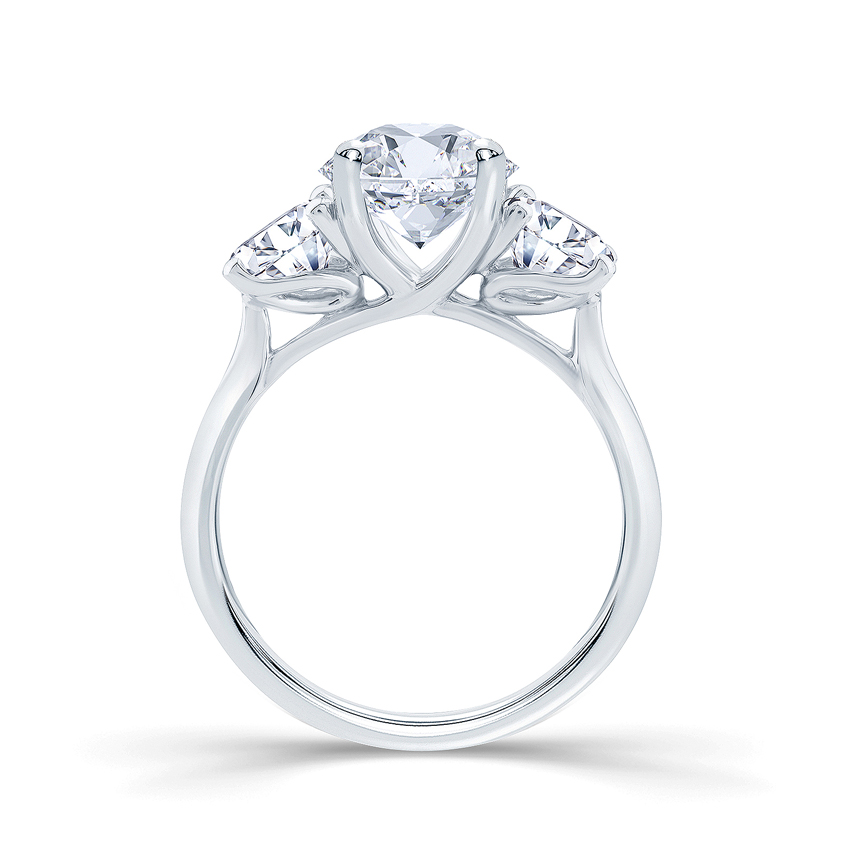 Oval With Round 3 Stone Engagement Ring