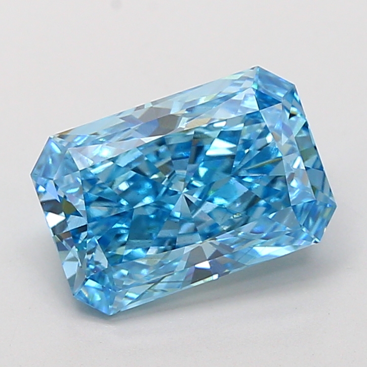 Radiant 4.07ct Fancy Vivid Blue VS2