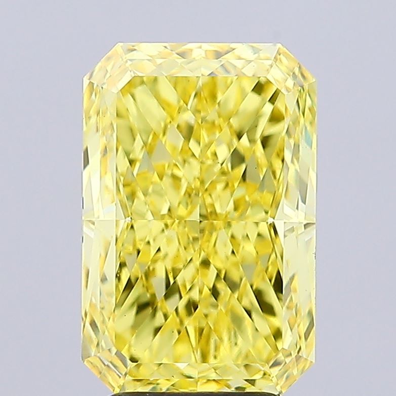 Radiant 4.14ct Fancy Vivid Yellow VS1
