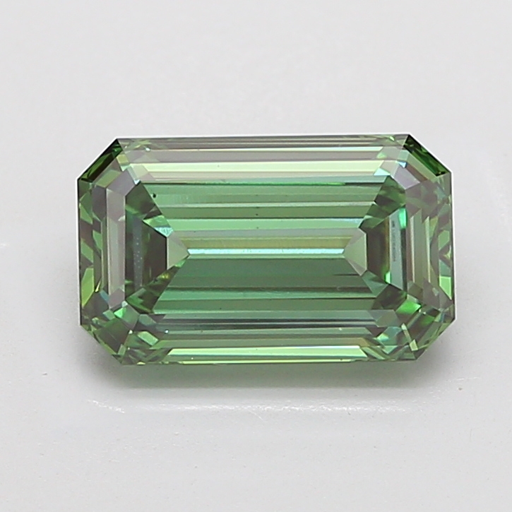 Emerald cut 4.03ct Fancy Vivid Green VS2