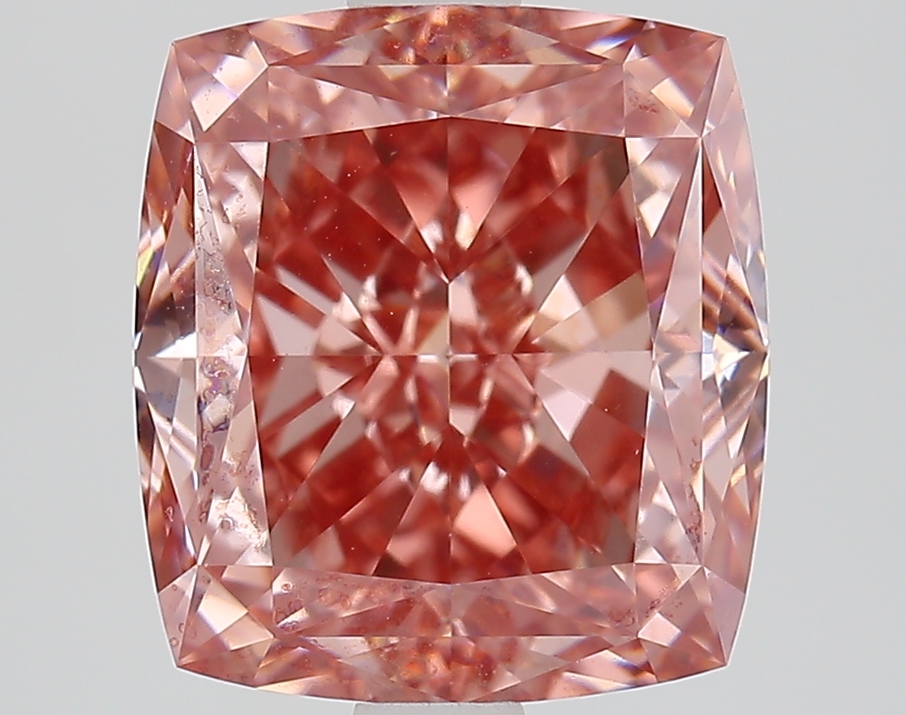 Cushion 4.01ct Fancy Vivid Brownish Pink VVS2