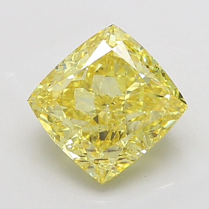 5.03ct Cushion Fancy Intense Yellow SI1 IGI