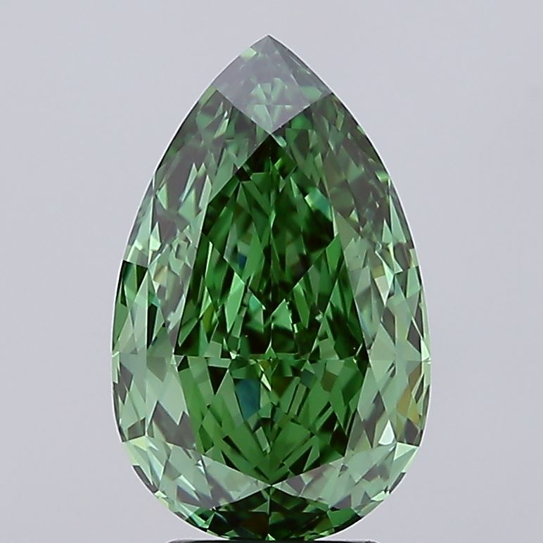 Pear 4.17ct Fancy Vivid Green VVS2