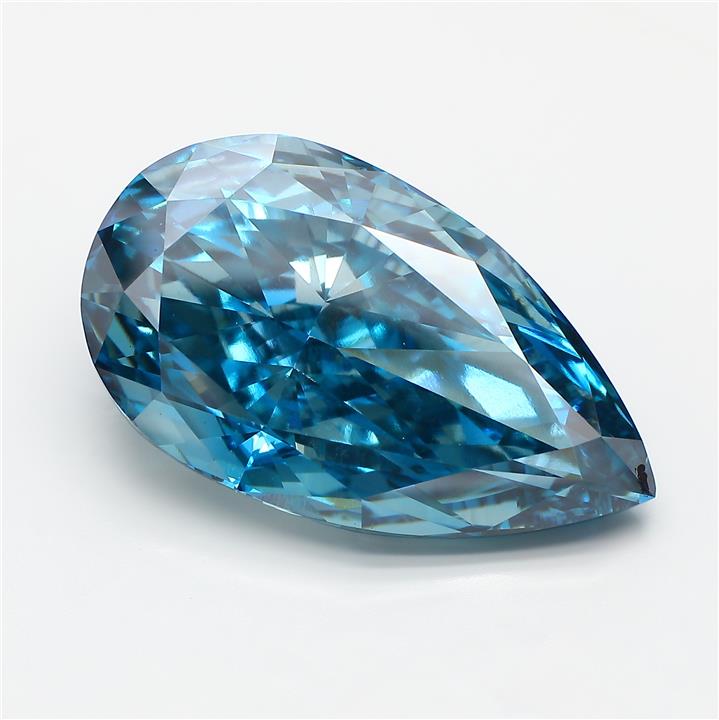 Pear 21.6ct Fancy Vivid Blue VS2