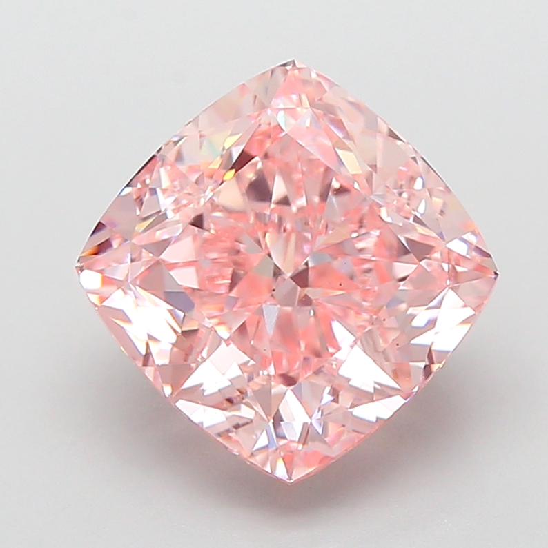 4.11ct Cushion Modified Fancy Vivid Pink VS2 IGI