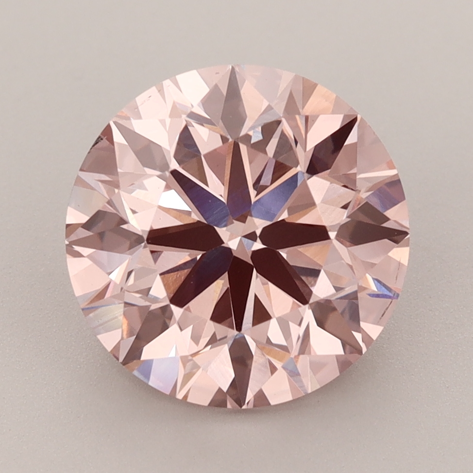 Round 4.00ct Fancy Vivid Brownish Pink VS1