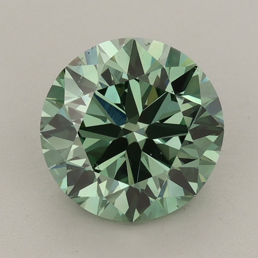 2.63ct Round Lab-Grown Diamond · Fancy Vivid Green/VS1