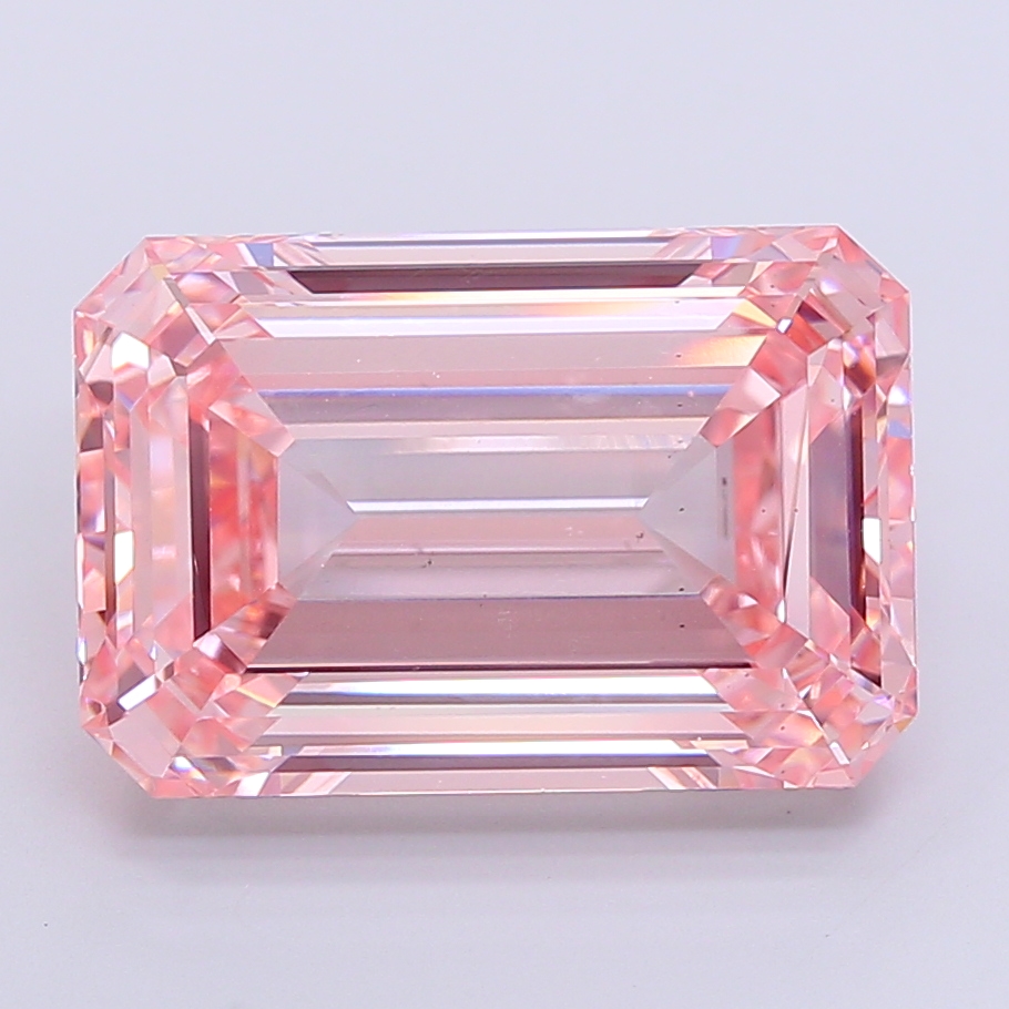 Emerald cut 10.1ct Fancy Vivid Pink VS1