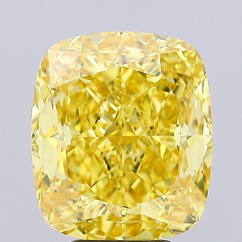 Cushion 6.99ct Fancy Vivid Yellow VS1