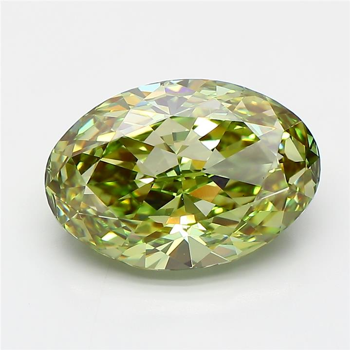 Oval 4.33ct Fancy Vivid Green VS1