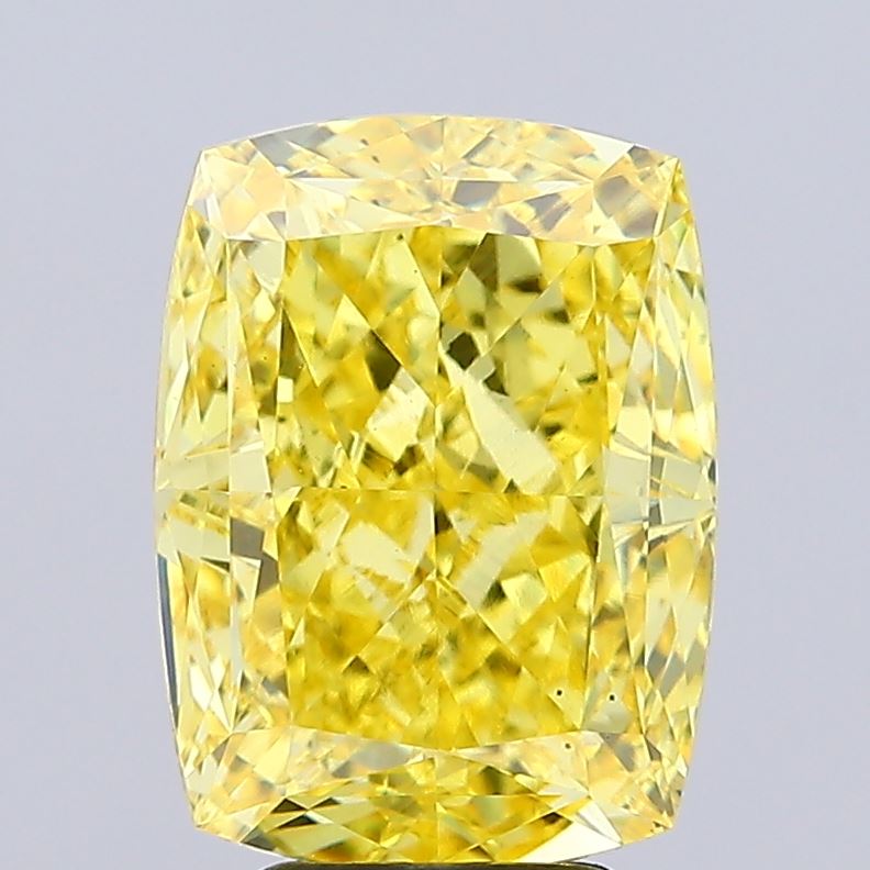 Cushion 6.53ct Fancy Vivid Yellow VS1