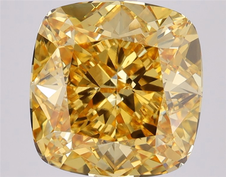 Cushion 6.05ct Fancy Vivid Yellow VS1