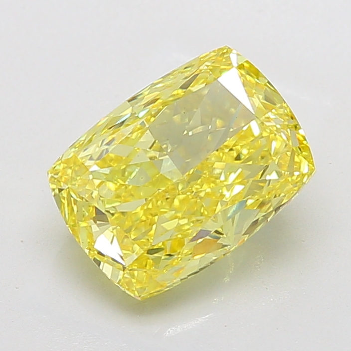 Cushion 5.05ct Fancy Vivid Yellow VS1