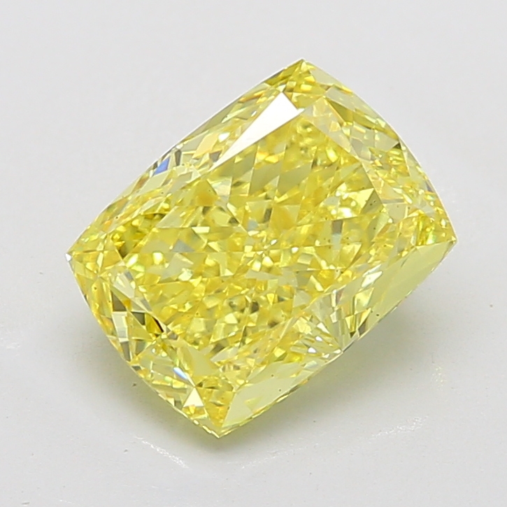 Cushion 5.07ct Fancy Vivid Yellow VS1