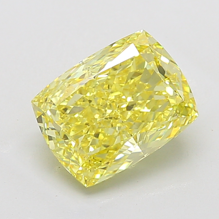 Cushion 5.08ct Fancy Vivid Yellow VS2