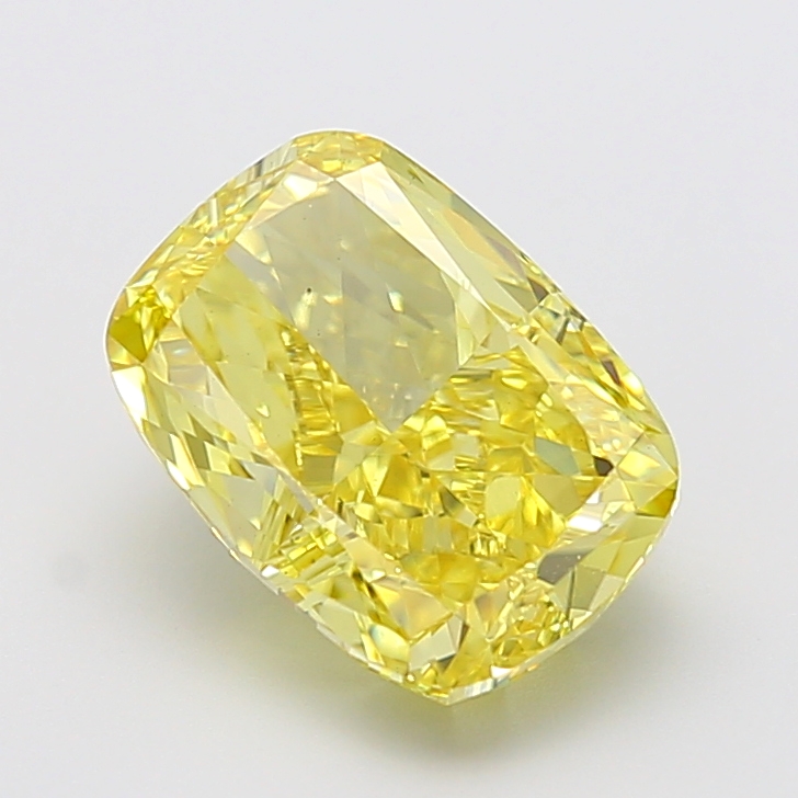 Cushion 5.02ct Fancy Vivid Yellow VS1