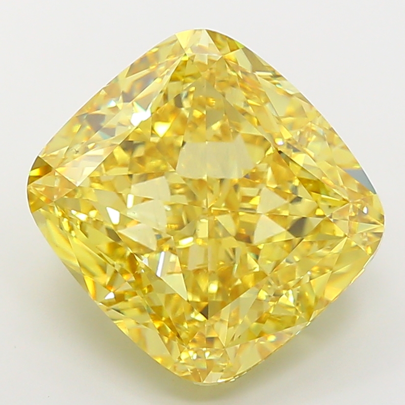 Cushion 21.1ct Fancy Vivid Yellow VS1