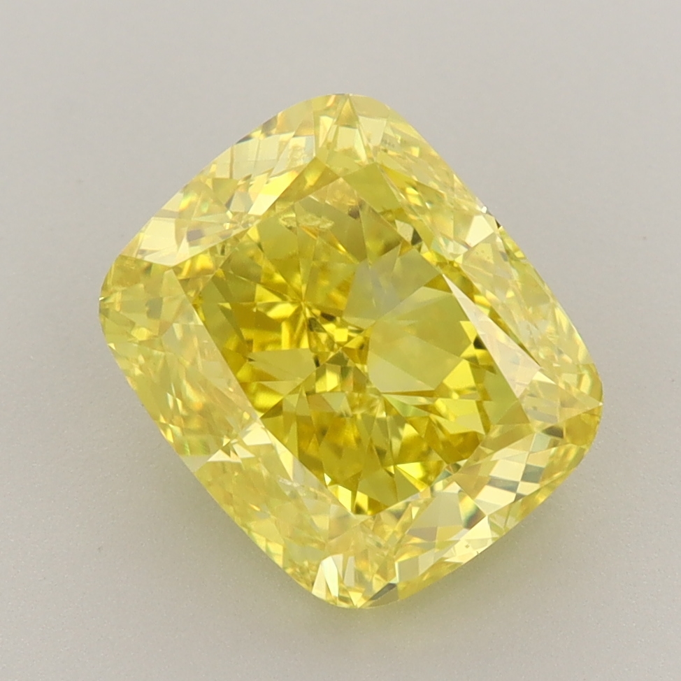 Cushion 4.00ct Fancy Vivid Yellow VS2