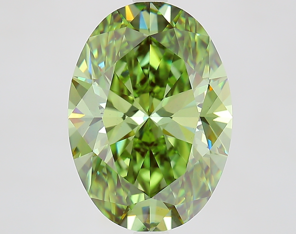 Oval 6.31ct Fancy Vivid Green VS1