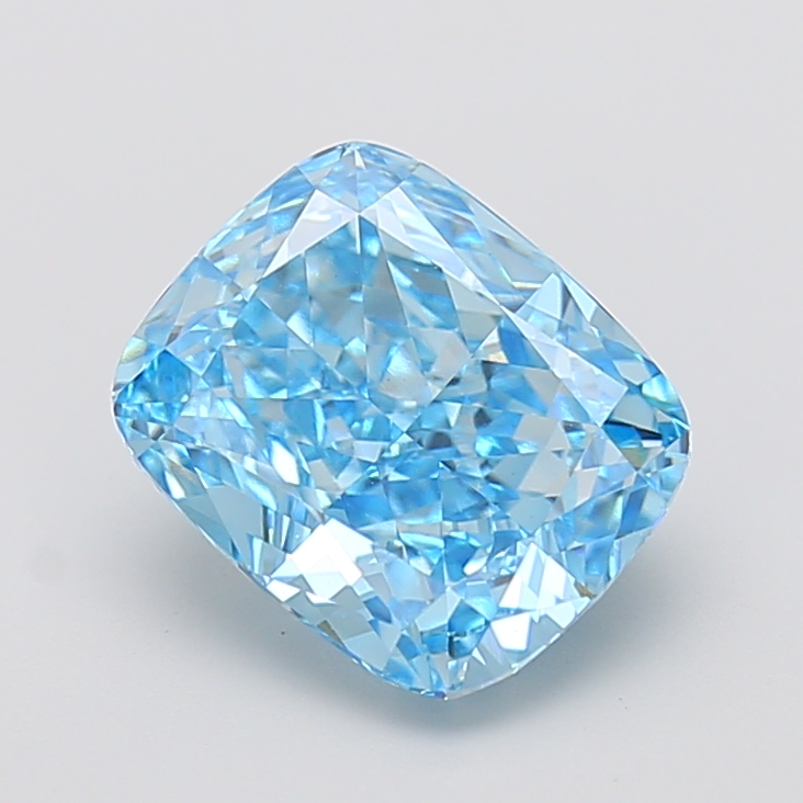 Cushion 4.05ct Fancy Vivid Blue VVS2