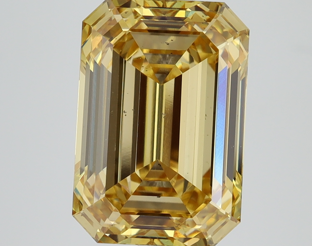 Emerald cut 5.10ct Fancy Intense Yellow VS2
