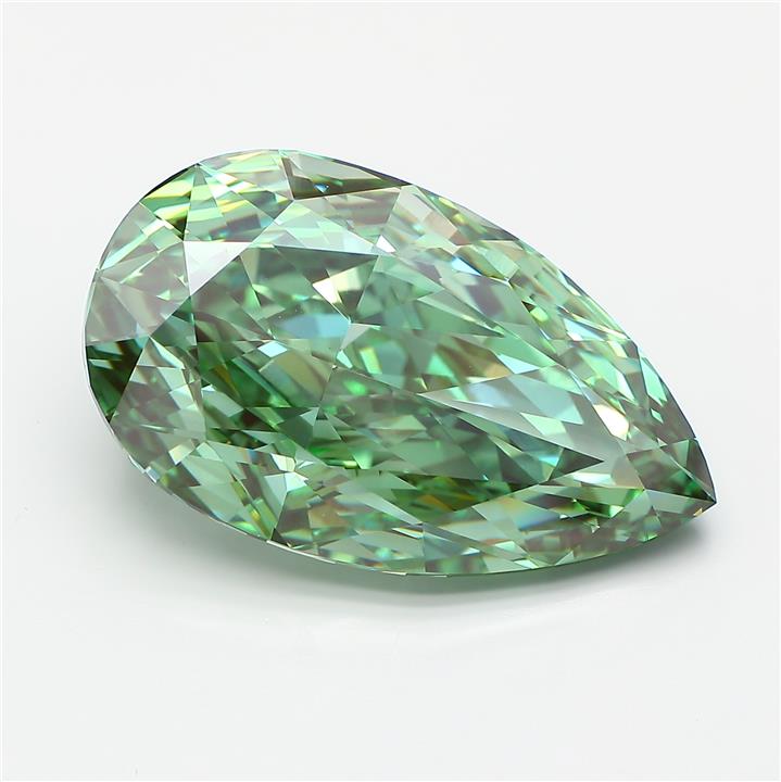 Pear 15.5ct Fancy Vivid Green VVS2