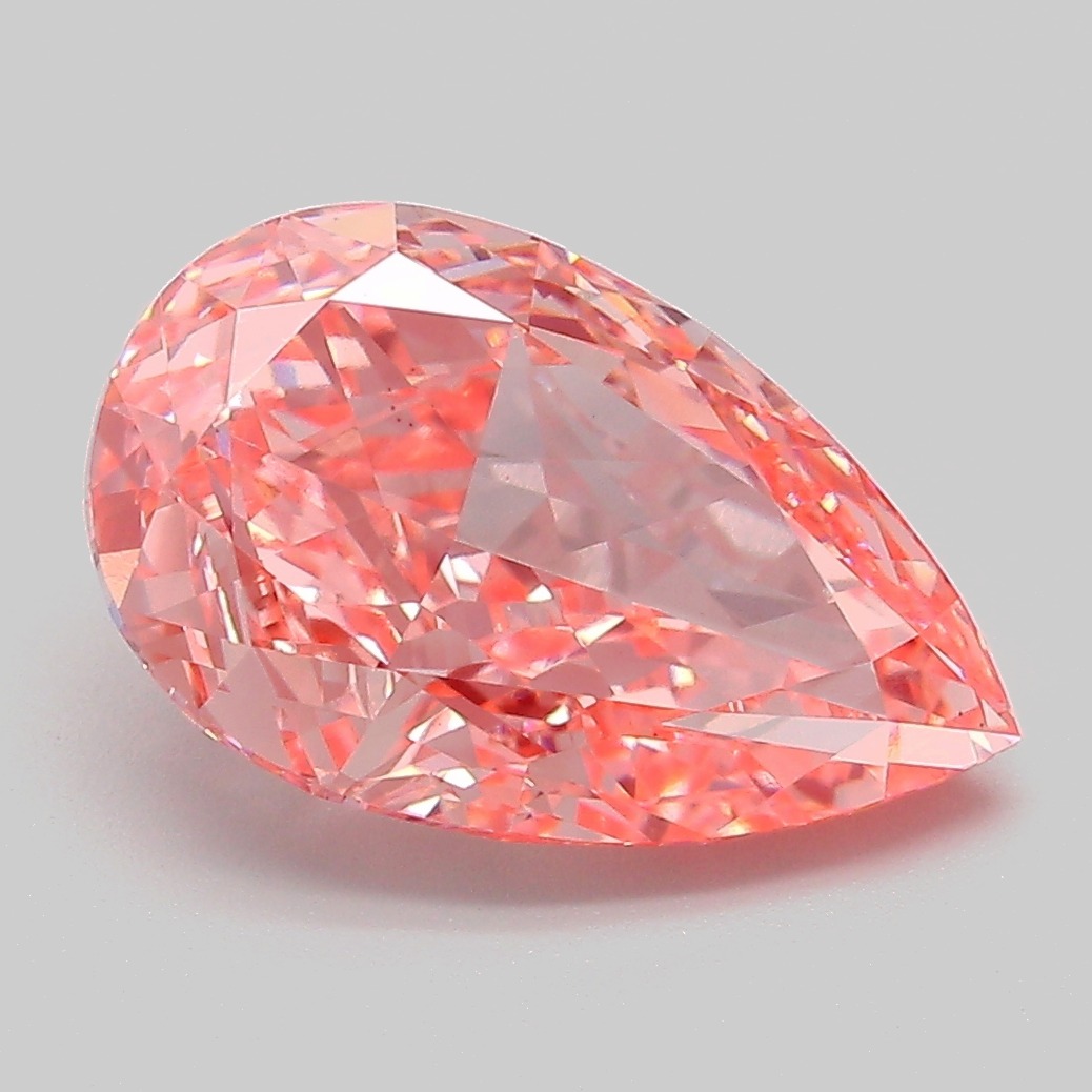 Pear 4.07ct Fancy Vivid Pink VVS2