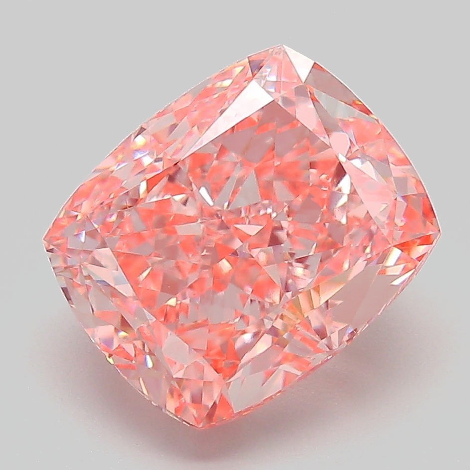 Cushion 4.95ct Fancy Vivid Pink VS2