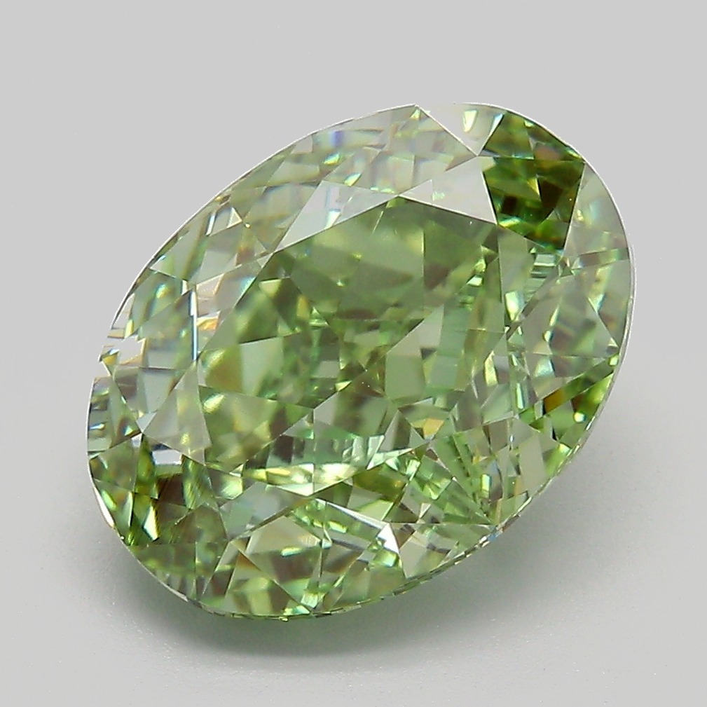 Oval 5.06ct Fancy Vivid Green VVS2
