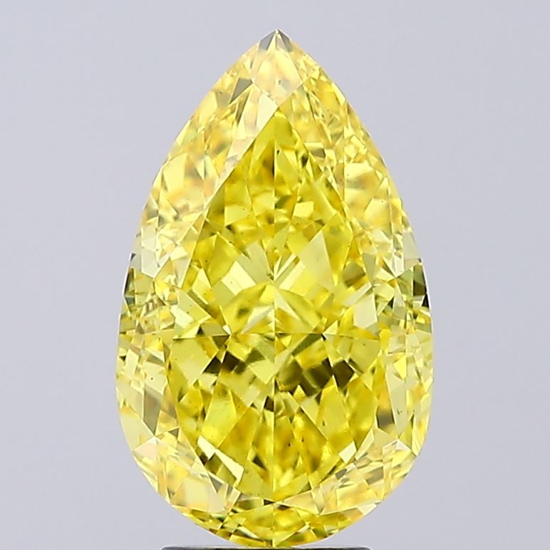 Pear 6.07ct Fancy Vivid Yellow VS2