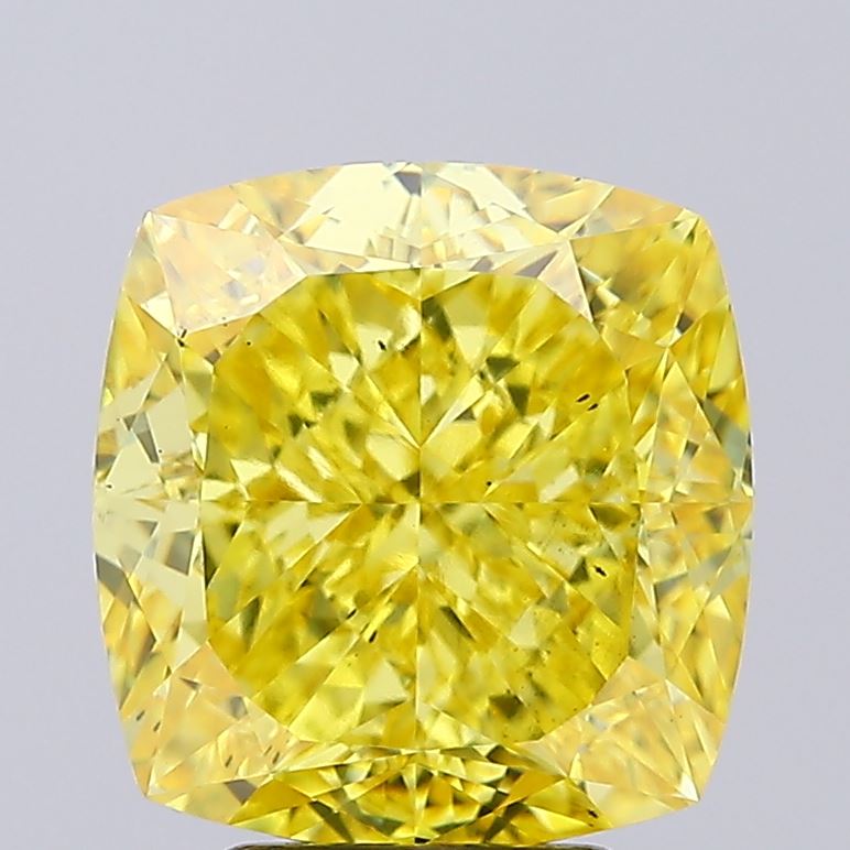 Cushion Modified 6.34ct Fancy Vivid Yellow VS2