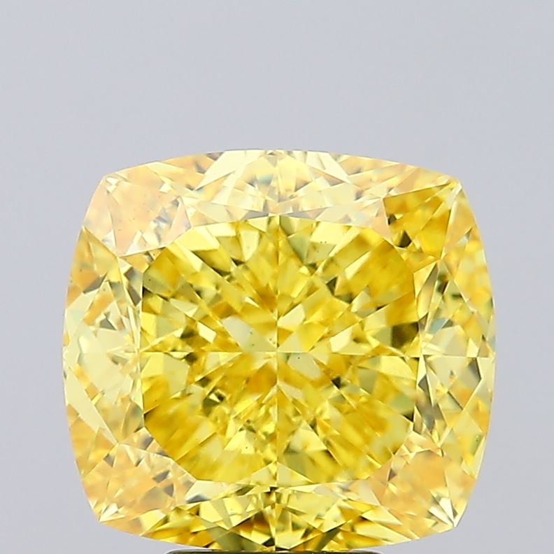 Cushion 8.10ct Fancy Vivid Yellow VS1