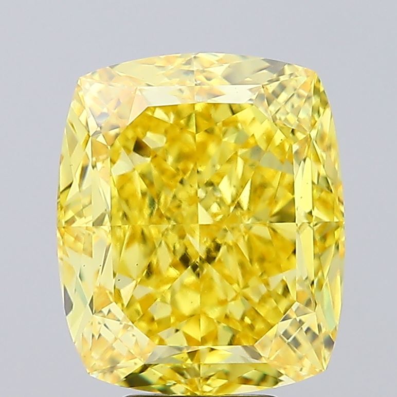 Cushion 9.02ct Fancy Vivid Yellow VS1