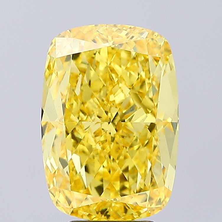 Cushion 7.04ct Fancy Vivid Yellow VS1