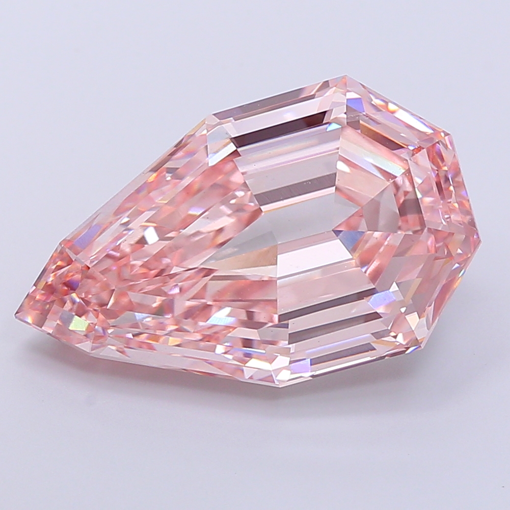 11.11ct Pear Step Fancy Intense Pink VS1 IGI
