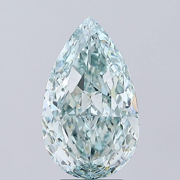 Pear 4.02ct Fancy Green VS1