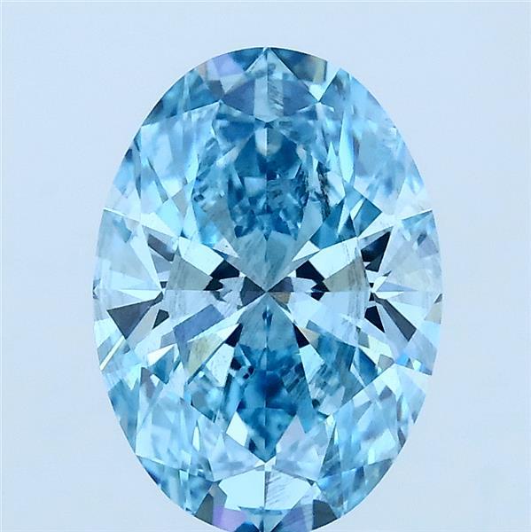 2.18ct Oval Lab-Grown Diamond · Fancy Vivid Blue/SI1